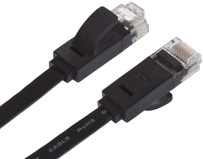 GCR Патч-корд 3.0m, кат.6, PROF, плоский,прямой, UTP, медь, черный, 30 AWG, ethernet high speed 10 Гбит/с, RJ45, T568B (GCR-LNC616-3.0m) фото 10
