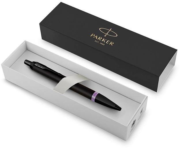 Ручка шариков. Parker IM Vibrant Rings K315 (CW2172951) Amethyst Purple PVD M син. черн. подар.кор. фото 4