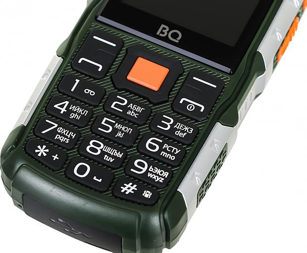Мобильный телефон BQ 2430 Tank Power 32Mb зеленый/серебристый моноблок 2Sim 2.4" 240x320 0.3Mpix GSM900/1800 GSM1900 MP3 FM microSD max32Gb фото 6