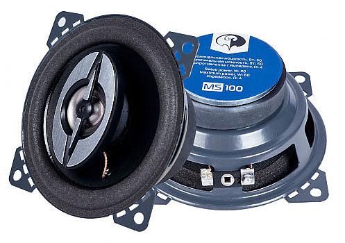 Колонки автомобильные Phantom MS 100 (без решетки) 60Вт 90дБ 4Ом 10см (4дюйм) (ком.:2кол.) коаксиальные двухполосные фото 1