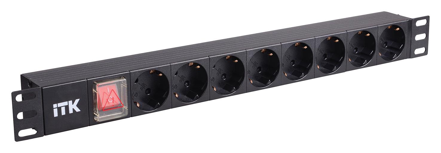 Блок распределения питания ITK PH12-8D1 гор.размещ. 8xSchuko базовые 16A Schuko 2м фото 1