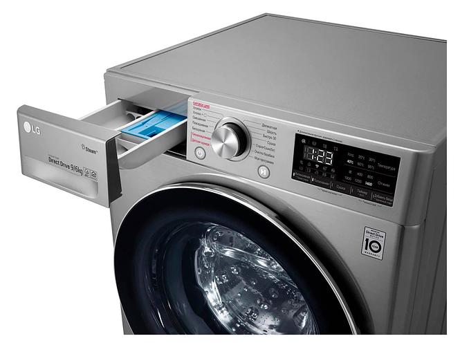 Стиральная машина LG F4V5VG2S класс: A загр.фронтальная макс.:9кг темно-серебристый фото 3