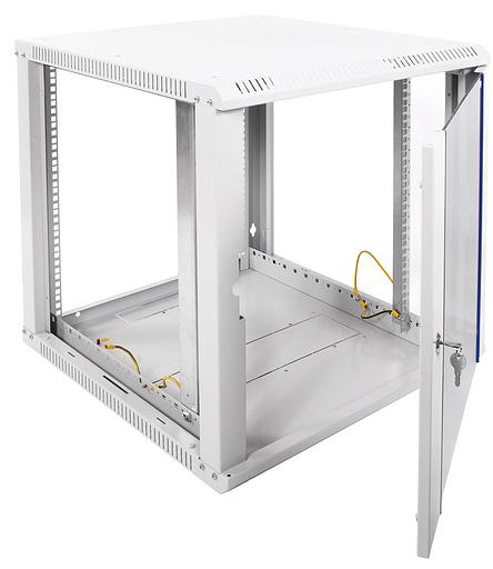 Шкаф коммутационный ЦМО ШРН-ЭКОНОМ (ШРН-Э-12.500-9005) настенный 12U 600x520мм пер.дв.стекл 75кг черный 470мм фото 2