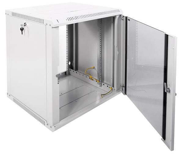 Шкаф коммутационный ЦМО ШРН-ЭКОНОМ (ШРН-Э-12.500-9005) настенный 12U 600x520мм пер.дв.стекл 75кг черный 470мм фото 3