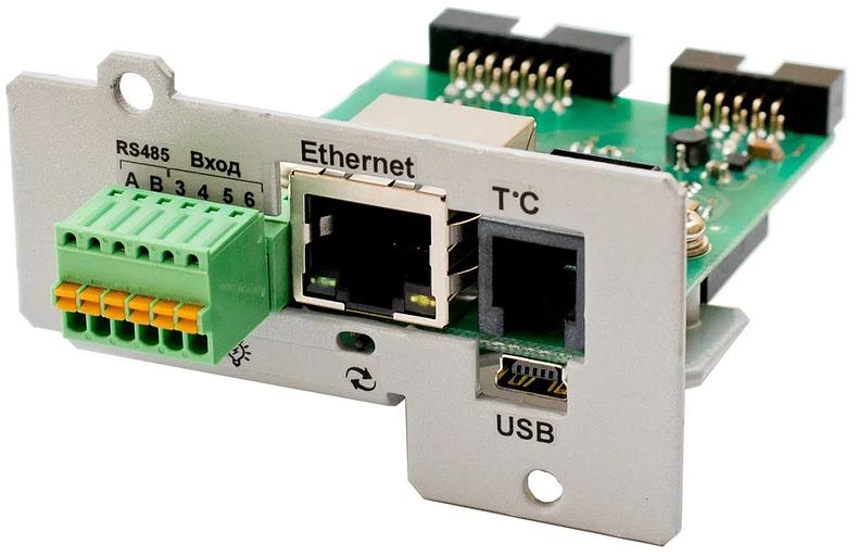 ШТИЛЬ Плата расширения: Ethernet, mini USB, 1x вх для датч темп, 2x дискр вх.,SNMP/Modbus TCP/HTTP/SMTP/NTP/протокол Штиль, Е- mail /Trap-сообщ (IC-SNMP/mini-USB) фото 1