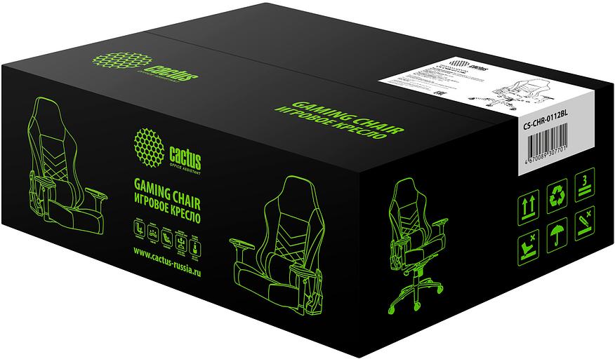 Кресло игровое Cactus CS-CHR-0112BL-M черный с подголов. фото 10
