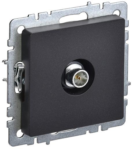 Розетка телев. IEK Brite РТВ11-0-БрЧ BR-A10-O-K02 концевая скрыт. черный (упак.:1шт) фото 1
