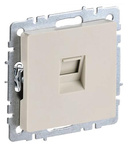 Розетка комп. IEK Brite РК10-БрКр BR-K10-1-K10 скрыт. штор. бежевый (упак.:1шт) фото 1