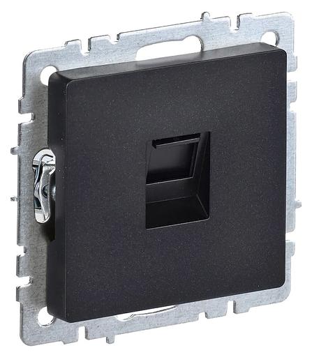 Розетка комп. IEK Brite РК10-БрЧ BR-K10-1-K02 скрыт. штор. черный (упак.:1шт) фото 1