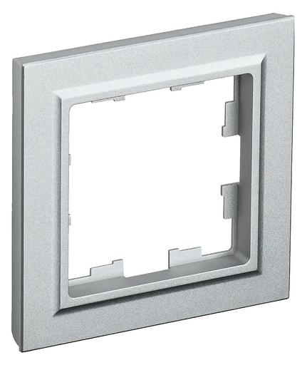 Рамка IEK Brite РУ-1-БрА BR-M12-K47 1x алюминий (упак.:1шт) фото 1