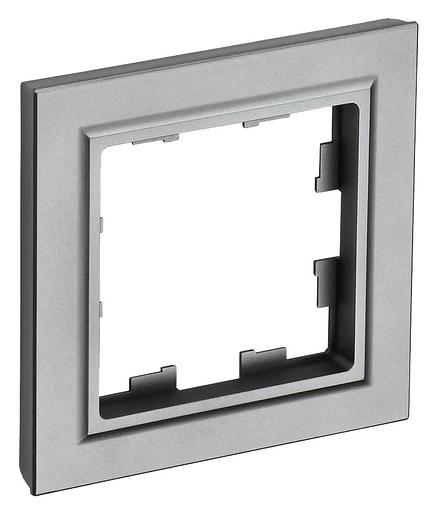 Рамка IEK Brite РУ-1-БрС BR-M12-K46 1x сталь (упак.:1шт) фото 1