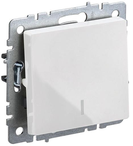 Выключатель IEK Brite ВС10-1-1-БрБ скрыт. 1кл. с подсветкой белый (упак.:1шт) (BR-V10-1-10-K01) фото 1