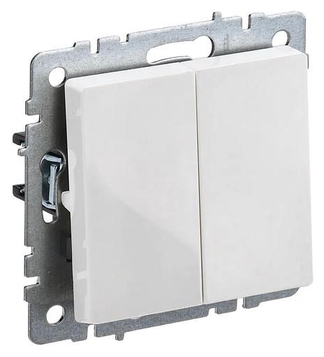 Выключатель IEK Brite ВС10-2-0-БрБ скрыт. 2кл. белый (упак.:1шт) (BR-V20-0-10-K01) фото 1