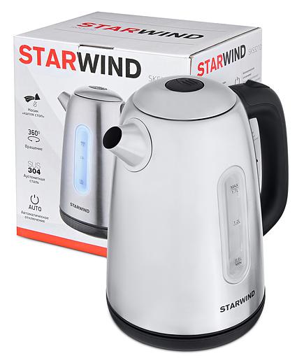 Чайник электрический Starwind SKS3210 1.7л. 2200Вт серебристый (корпус: металл) фото 6