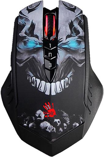 Мышь A4Tech Bloody R80 Plus Skull черный/рисунок оптическая (5000dpi) беспроводная USB (8but) фото 1