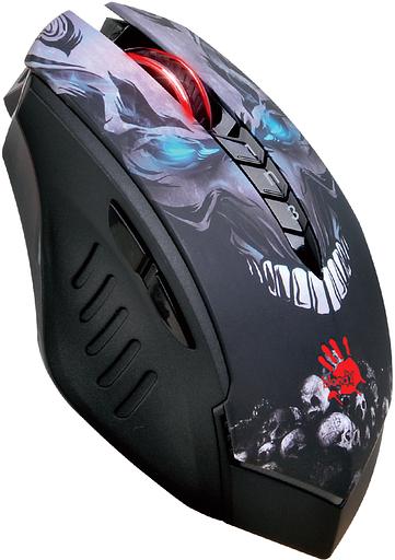 Мышь A4Tech Bloody R80 Plus Skull черный/рисунок оптическая (5000dpi) беспроводная USB (8but) фото 3