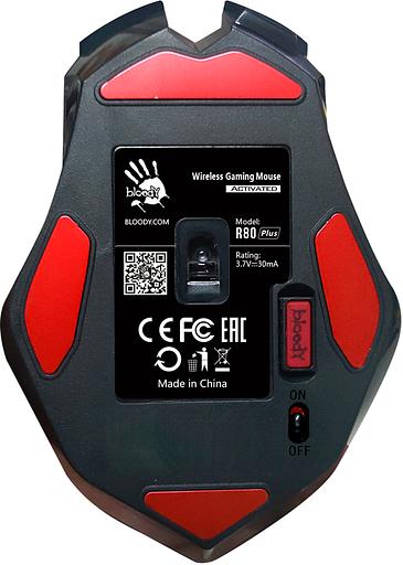 Мышь A4Tech Bloody R80 Plus Skull черный/рисунок оптическая (5000dpi) беспроводная USB (8but) фото 4
