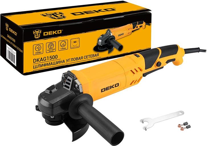 Углошлифовальная машина Deko DKAG1500 1500Вт 12000об/мин рез.шпин.:M14 d=125мм фото 2