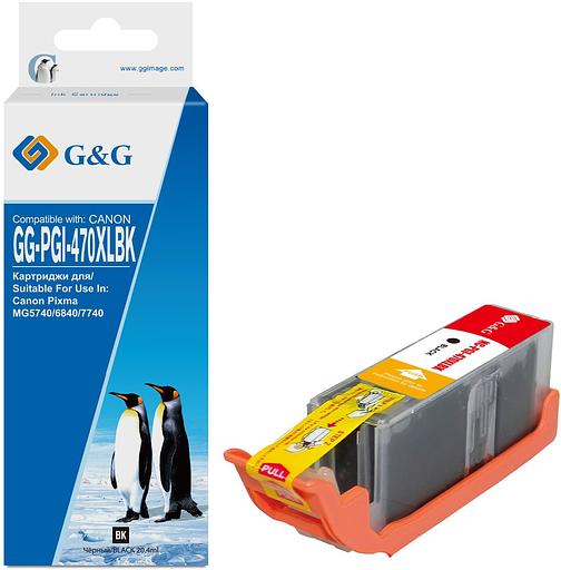 Картридж струйный G&G GG-PGI-470XLBK черный (20.4мл) для Canon MG5740/MG6840/MG7740 фото 1