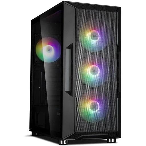 Корпус ZALMAN I3 NEO BLACK, ATX, BLACK, FRONT MESH, WINDOW, 2x3.5", 3x2.5", 1xUSB2.0, 2xUSB3.0, FAN CONTROLLER, FRONT 3x120mm RGB, REAR 1x120mm RGB (I3 NEO Black) фото 1