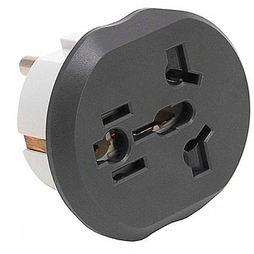 Адаптер-переходник 11626/20 (1 розетка) темно-серый фото 1