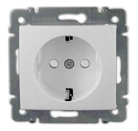 Розетка силов. Legrand Valena 774421 скрыт. зазем. белый фото 1