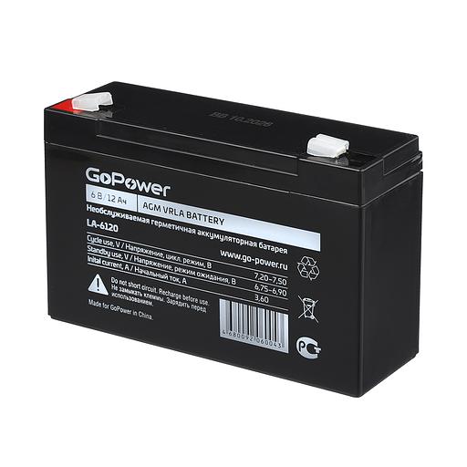 Аккумулятор свинцово-кислотный GoPower LA-6120 6V 12Ah (1/10) Аккумулятор свинцово-кислотный GoPower LA-6120 (00-00015322) фото 2