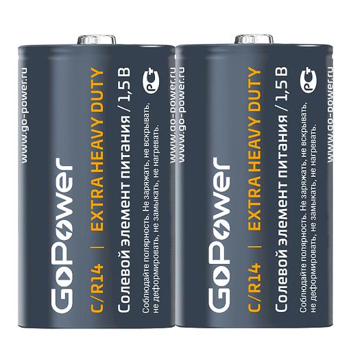 Батарейка GoPower R14 C Shrink 2 Heavy Duty 1.5V (2/24/288) Батарейка GoPower R14 C (00-00015596) фото 3