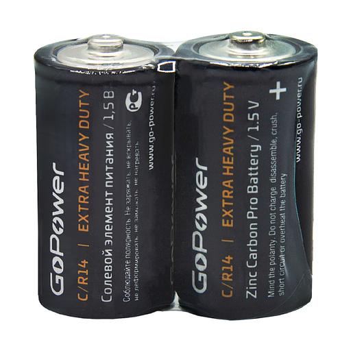 Батарейка GoPower R14 C Shrink 2 Heavy Duty 1.5V (2/24/288) Батарейка GoPower R14 C (00-00015596) фото 4