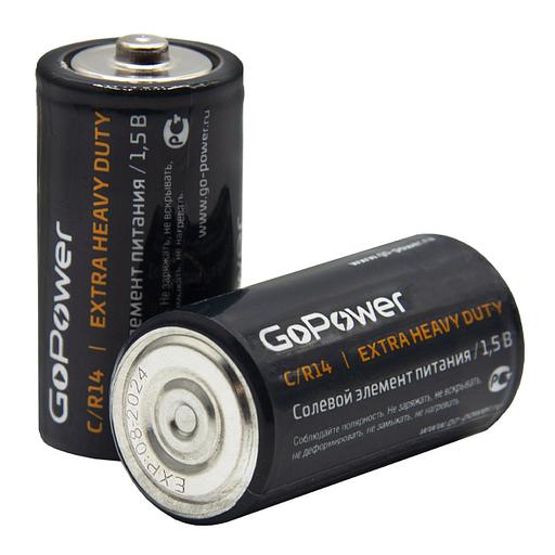 Батарейка GoPower R14 C Shrink 2 Heavy Duty 1.5V (2/24/288) Батарейка GoPower R14 C (00-00015596) фото 6