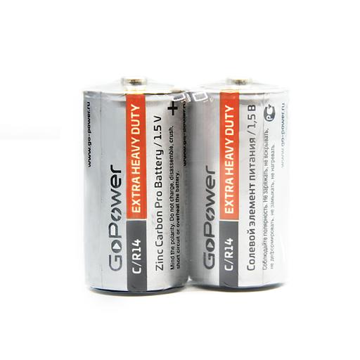 Батарейка GoPower R14 C Shrink 2 Heavy Duty 1.5V (2/24/288) Батарейка GoPower R14 C (00-00015596) фото 7