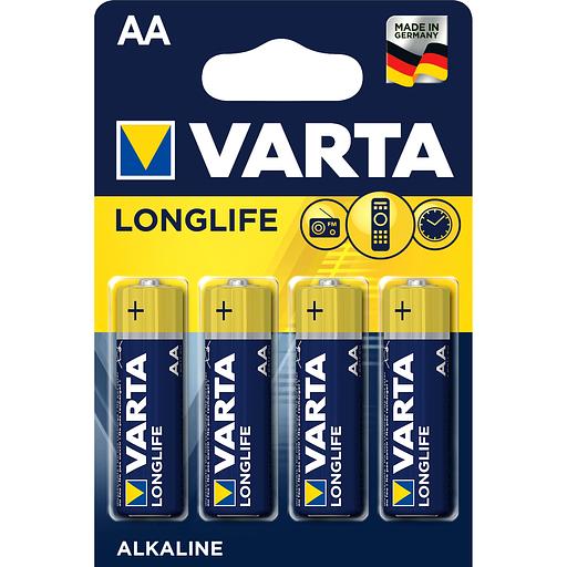 Батарейка Varta LONGLIFE LR6 AA BL4 Alkaline 1.5V (4106) (4/80/400) Varta LONGLIFE LR6 AA (04106101414) фото 1