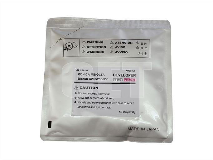 Девелопер для KONICA MINOLTA Bizhub C200/C203/C253/C353 (аналог, для использования в IU-211M) (CET) Magenta, 250г/пак, 75000 стр., CET6826 фото 1