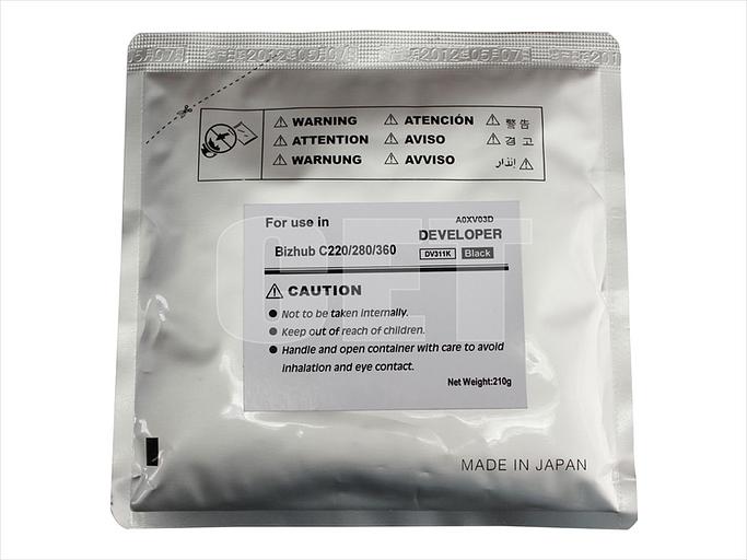 Девелопер для KONICA MINOLTA Bizhub C220/C280/C360 (аналог, для использования в DV-311K/A0XV03D) (CET) Black, 210г/пак, 570000 стр., CET8436 фото 1