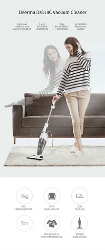 Пылесос deerma Vacuum Cleaner DX118C Gray+White фото 5