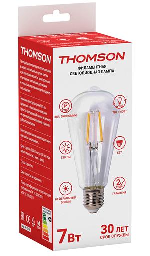 THOMSON LED FILAMENT ST64 7W 730Lm E27 4500K фото 3