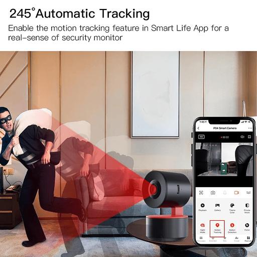 Камера MOES Smart camera WCM-P04 Wi-Fi with voice control, 2 МП, 345 град., до 128 Гб, 5В фото 1