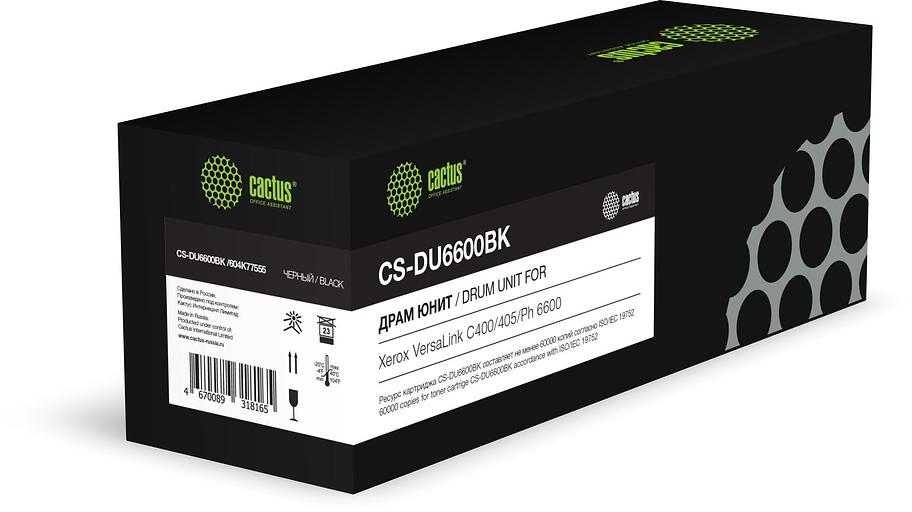 Блок фотобарабана Cactus CS-DU6600BK 604K77555 черный ч/б:60000стр. для VersaLink C400/405, Ph 6600 Xerox фото 1