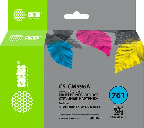 Картридж струйный Cactus CS-CM996A №761 темно-серый (400мл) для HP DesignJet T7100/Т7200 фото 1