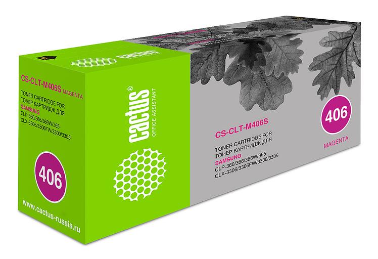 Картридж лазерный Cactus CS-CLT-M406S CLT-M406S пурпурный (1000стр.) для Samsung CLP-360/365/CLX-3300/3305 фото 1