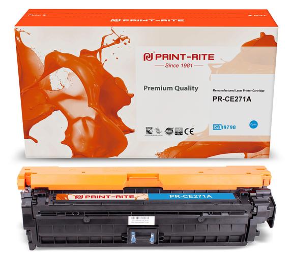 Картридж лазерный Print-Rite TRH864YPU1J PR-CE271A CE271A голубой (15000стр.) для HP LJ Ent CP5525 фото 1