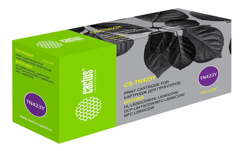 Картридж лазерный Cactus CS-TN423Y TN-423Y желтый (4000стр.) для Brother DCP L8410CDW/HL L8260CDW/MFC L8690CDW фото 1
