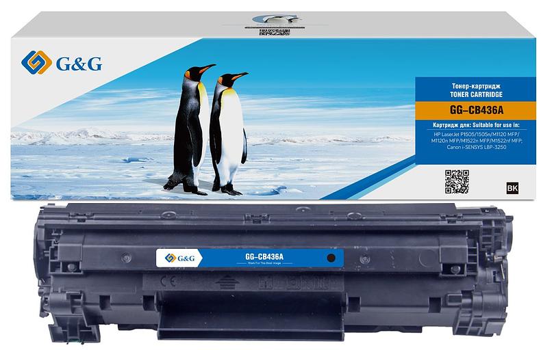 Картридж лазерный G&G GG-CB436A черный (2000стр.) для HP LJ P1505/ M1120/M1522 фото 1