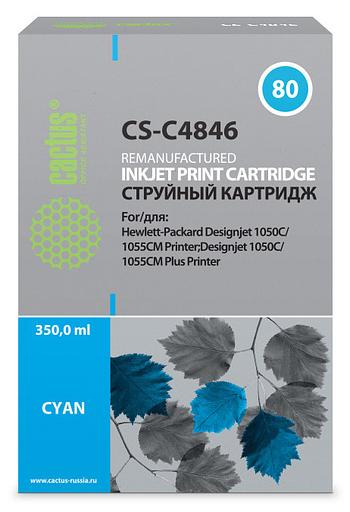 Картридж струйный Cactus CS-C4846 №80 голубой (400мл) для HP DJ 1050C/1055CM/1000 фото 1