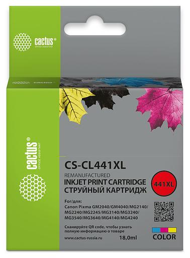Картридж струйный Cactus CS-CL441XL многоцветный (18мл) для Canon Pixma GM2040/4040/GM2140/2240 фото 1