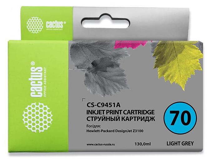 Картридж струйный Cactus CS-C9451A №70 светло-серый (130мл) для HP DJ Z3100 фото 1