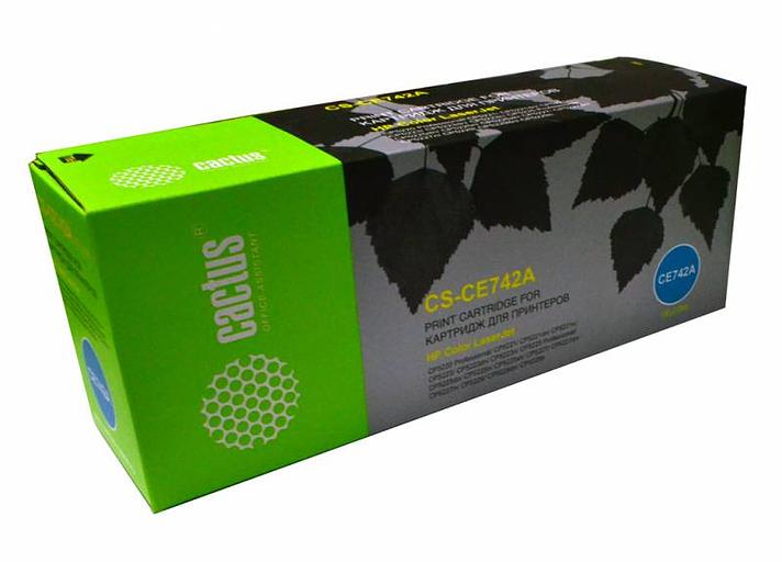 Картридж лазерный Cactus CS-CE742A CE742A желтый (7300стр.) для HP LJ CP5220/CP5221/CP5223/CP5225 фото 1