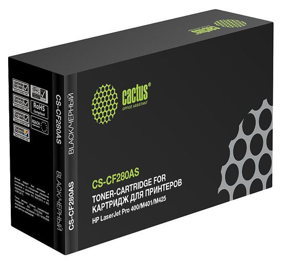 Картридж лазерный Cactus CS-CF280AS CF280A черный (2700стр.) для HP LJ Pro 400/M401/M425 фото 1