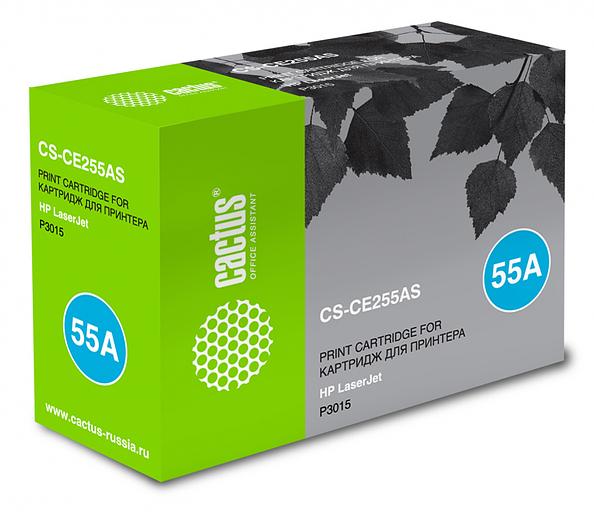 Картридж лазерный Cactus CS-CE255AS CE255A черный (6000стр.) для HP LJ P3011/P3015 фото 1