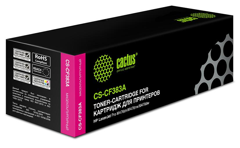 Картридж лазерный Cactus CS-CF383A CF383A пурпурный (2700стр.) для HP LJ Pro M476dn/M476nw/M476dw фото 2